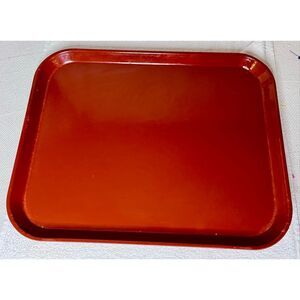 Set of 2 Vintage Camtray Cafeteria Tray 1950's Red Orange School Restaurant